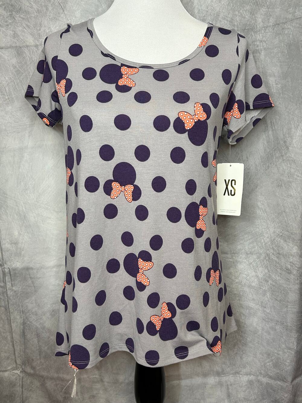 NWT Disney Top LulaRoe Classic T Women XS Minnie Mouse Comfort Whimsical